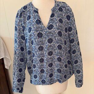 Esprit Blue and White Blouse - Sz Medium